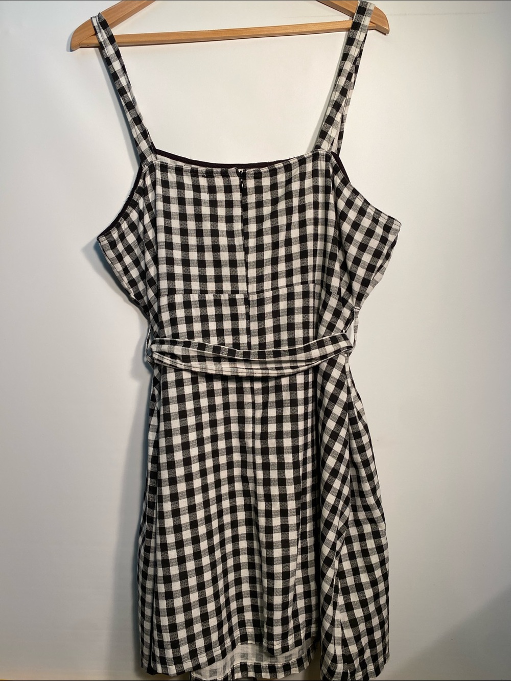 ASOS Black and White Gingham Belted Sundress - Picture 3 of 8